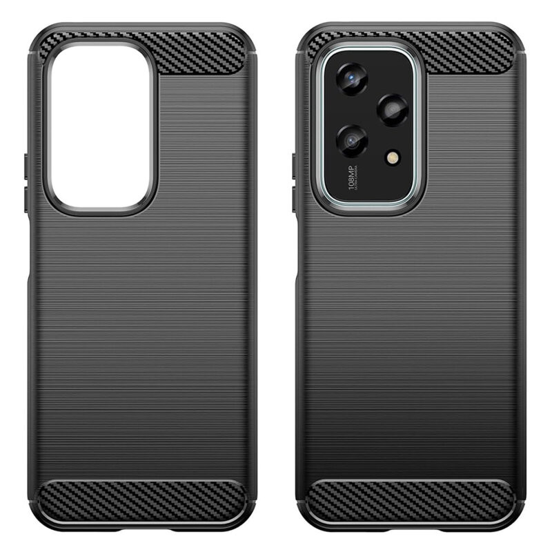 Husa protectie Honor 200 Lite, Carbon Stripe, TPU flexibil, albastra — 4