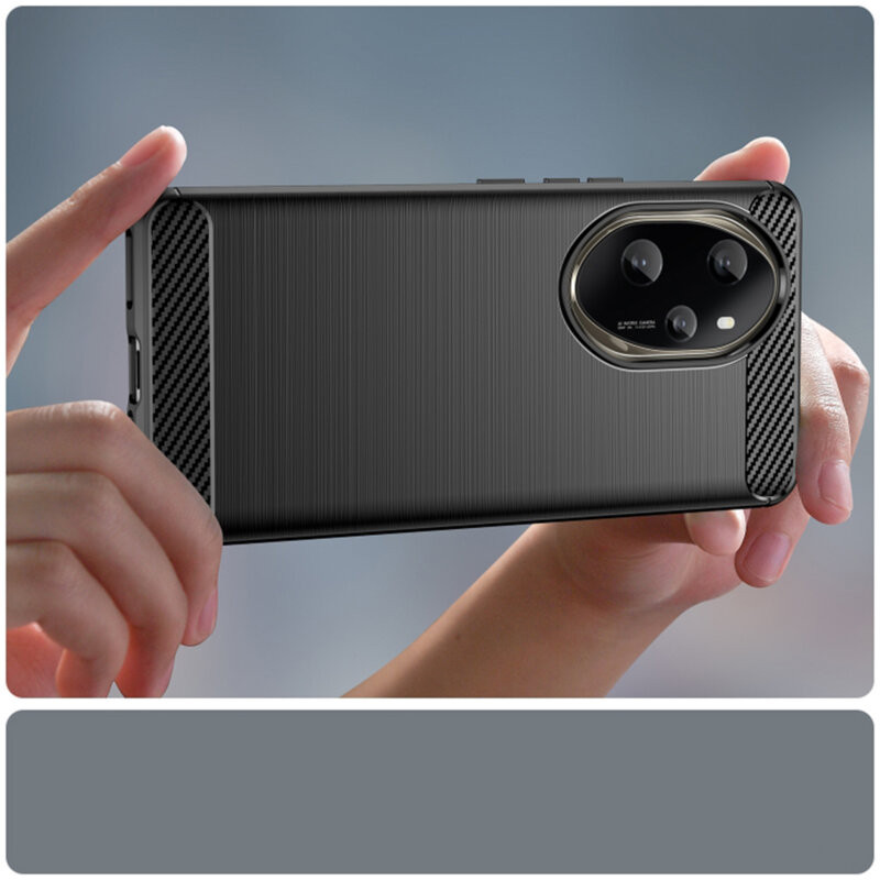 Husa protectie Honor 200 Pro, Carbon Stripe, TPU flexibil, albastra — varianta 2