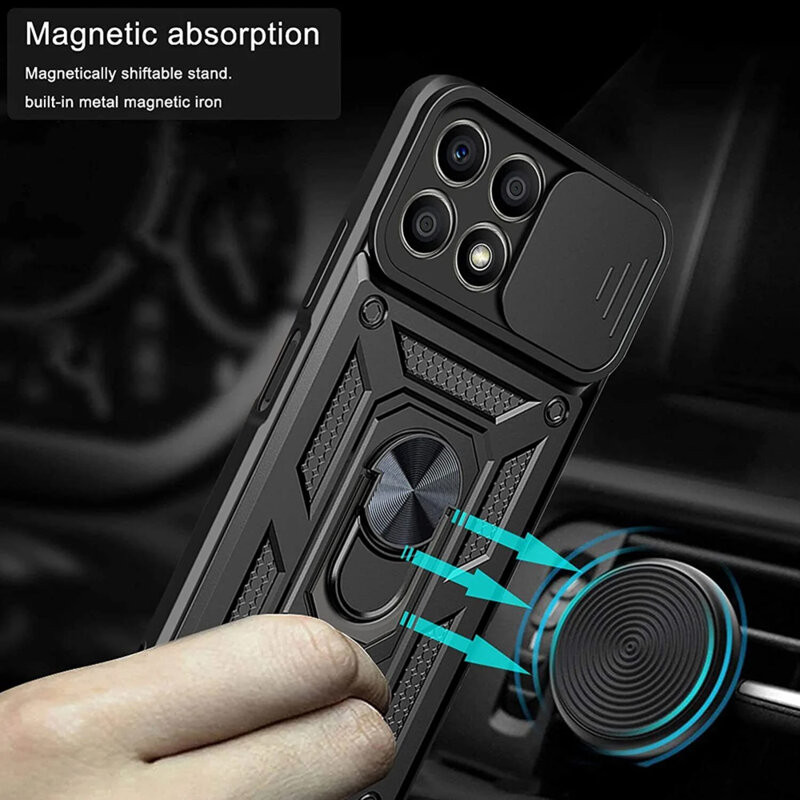 Husa protectie Oppo A80 5G, Camshield Armor, inel sustinere, protectie camera, aurie — varianta 4