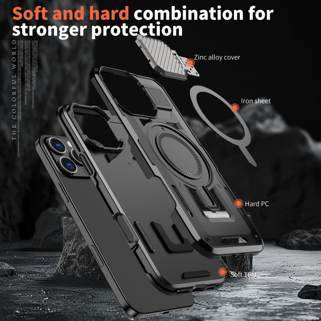 Husa iPhone 16, Armor MagCase, CamBracket, neagra — varianta 2
