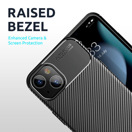 Husa Carbon Fiber pentru Apple iPhone 13, aspect carbon, neagra — varianta 2