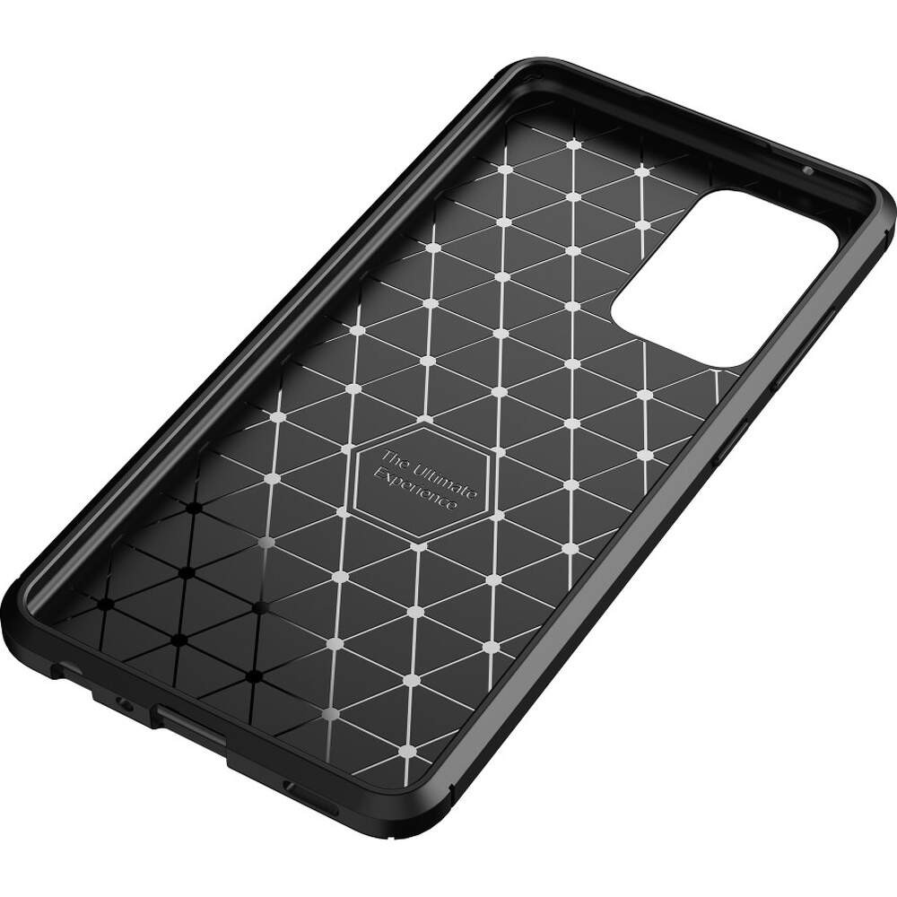 Husa Carbon Fiber pentru Samsung Galaxy A23 4G, aspect carbon, protectie camere, neagra — varianta 4