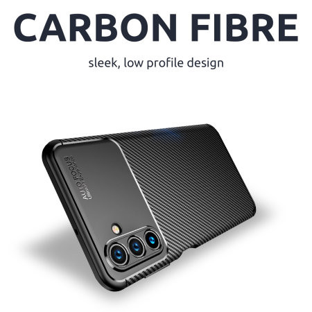 Husa Carbon Fiber pentru Samsung Galaxy A14, aspect carbon, neagra — varianta 4