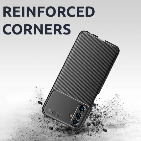 Husa Carbon Fiber pentru Samsung Galaxy A14, aspect carbon, neagra — varianta 5