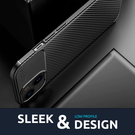 Husa Apple iPhone 14 Plus, Carbon Fiber, TPU moale cu aspect carbon, neagra — varianta 5