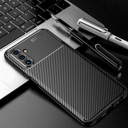 Husa Carbon Fiber pentru Samsung Galaxy A35, aspect carbon, neagra — varianta 2
