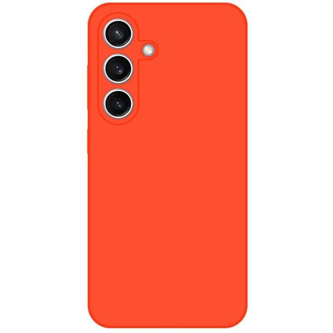 Husa Samsung Galaxy A16 5G, Luxury Silicone, protectie camera, catifea in interior, portocaliu neon — varianta 2