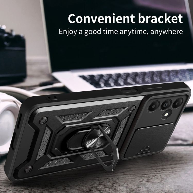 Husa Samsung S25 Ultra, Camshield Armor, inel sustinere, protectie camera, albastru — varianta 7