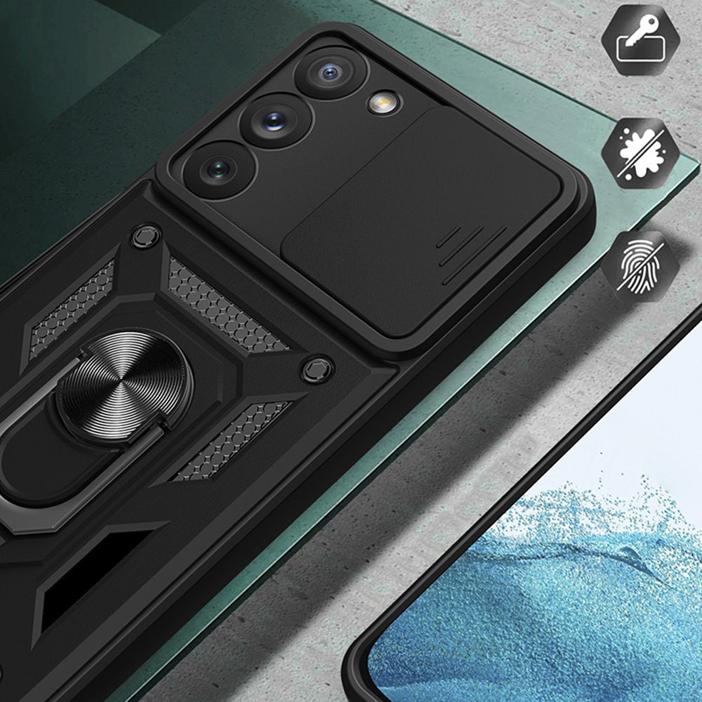 Husa Samsung Galaxy A56, Camshield Armor, inel sustinere, protectie camera, aurie — varianta 5