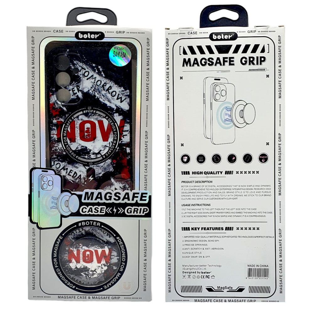 Husa Apple iPhone 14, Boter Magsafe + MagPopsocket, NOW — varianta 6