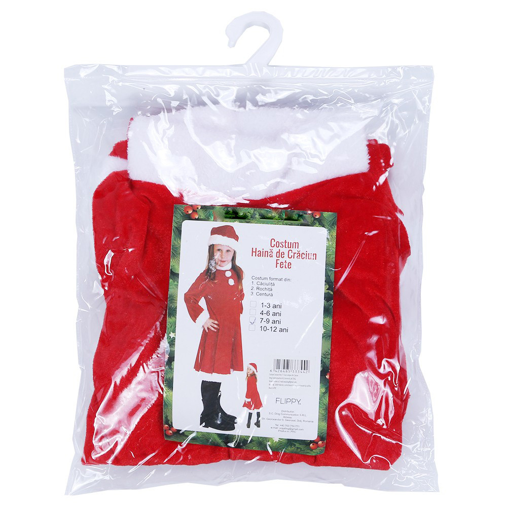 Costum Craciunita pentru fetite, 1 - 3 ani, 3 piese, polar — 2