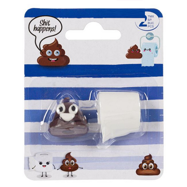Set 2 radiere / gume de sters 3D, model poop si hartie Igienica — varianta 2