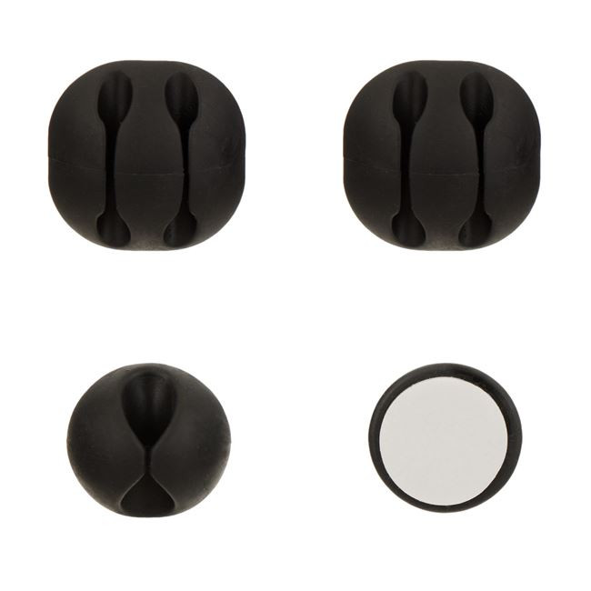 Set 4 organizatoare cabluri, negre — varianta 2