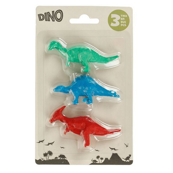 Set 3 radiere / gume de sters 3D, model Dinozauri — varianta 2