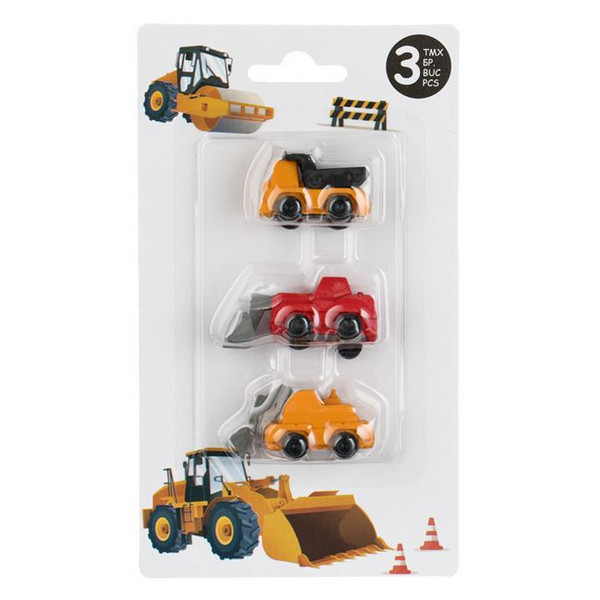 Set 3 radiere / gume de sters 3D, model Vehicule de santier — varianta 2