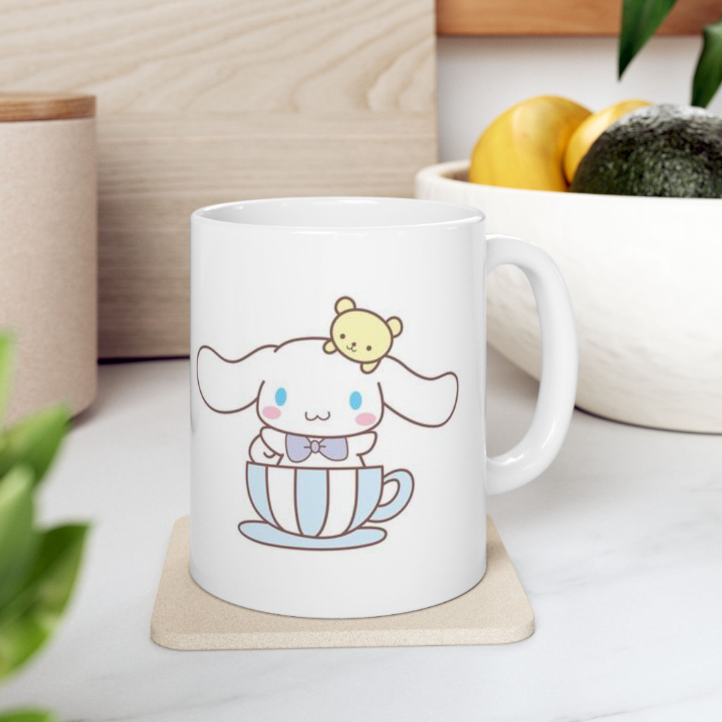Cana ceramica personalizata, design Cinnamoroll, 330 ml, alba — varianta 3