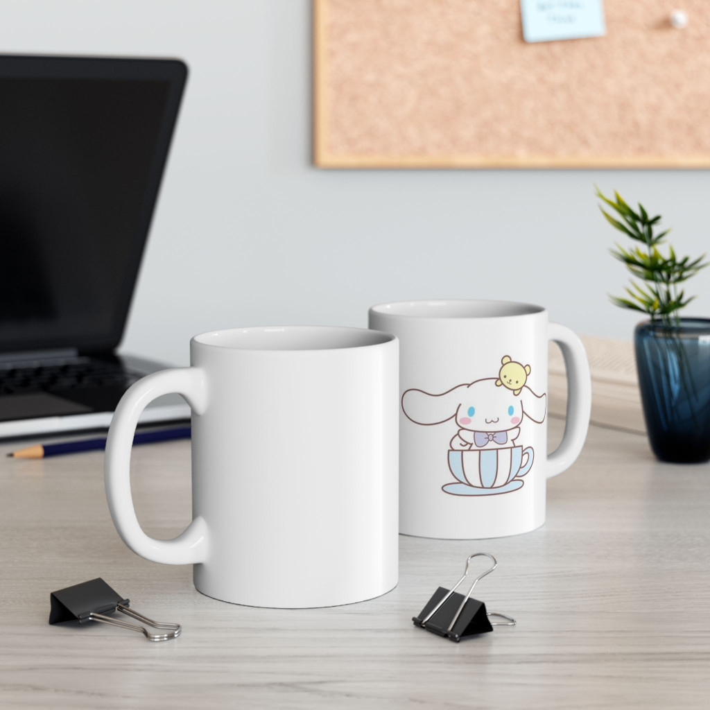 Cana ceramica personalizata, design Cinnamoroll, 330 ml, alba — varianta 4