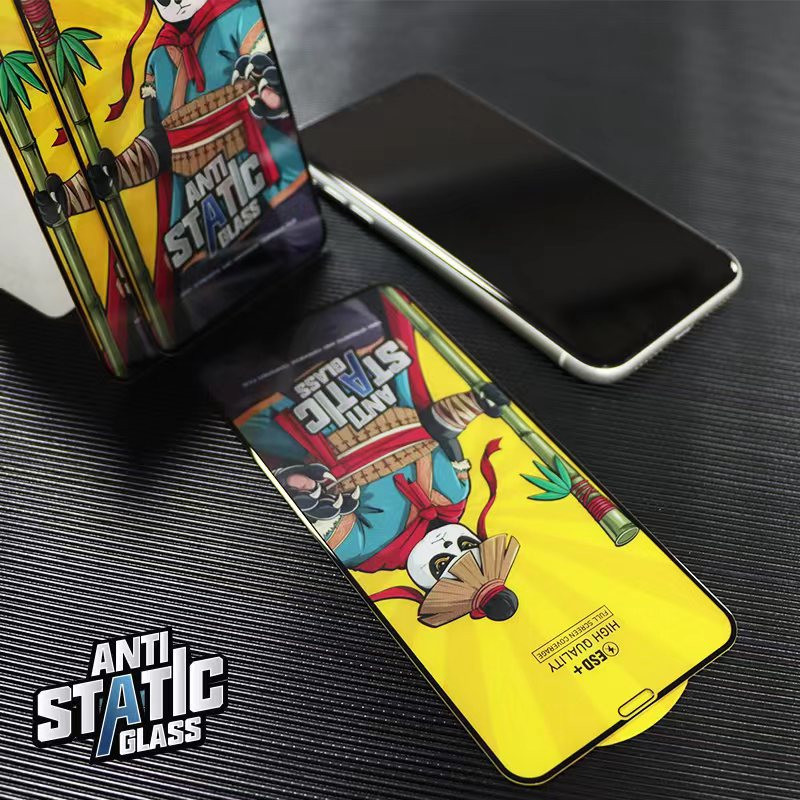 Folie sticla Apple iPhone 16e, Kungfu Panda, Antistatic Glass ESD +, margini negre — varianta 3