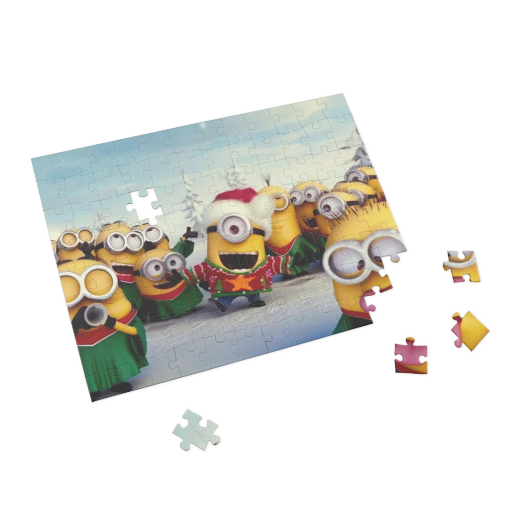 Puzzle 80 piese, 20 x 15 cm, personaje Minions, model 8 — varianta 2