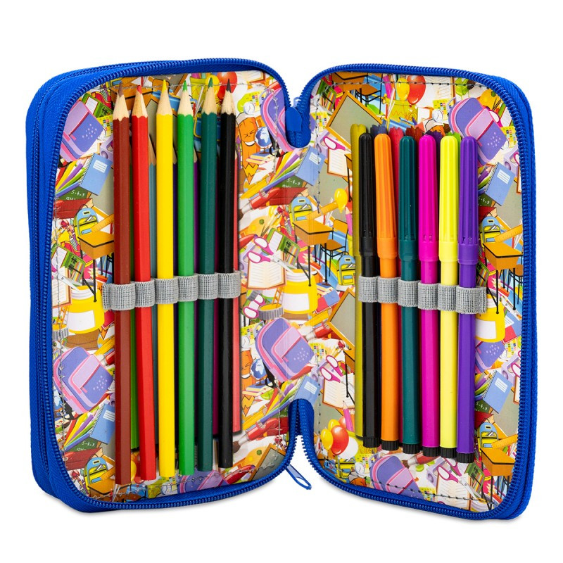 Penar echipat CNX Bufnita, 2 fermoare, 20 de piese incluse, 20 x 12.5 x 4 cm, albastru — varianta 3