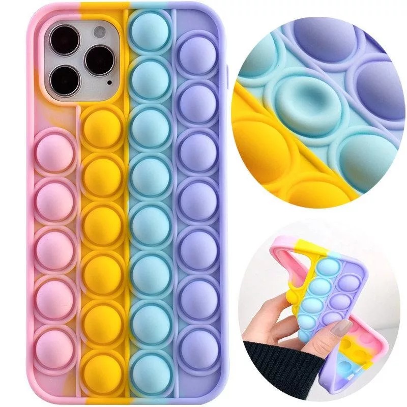 Husa antistres Pop It! pentru Apple iPhone 13 Pro, multicolora — varianta 2