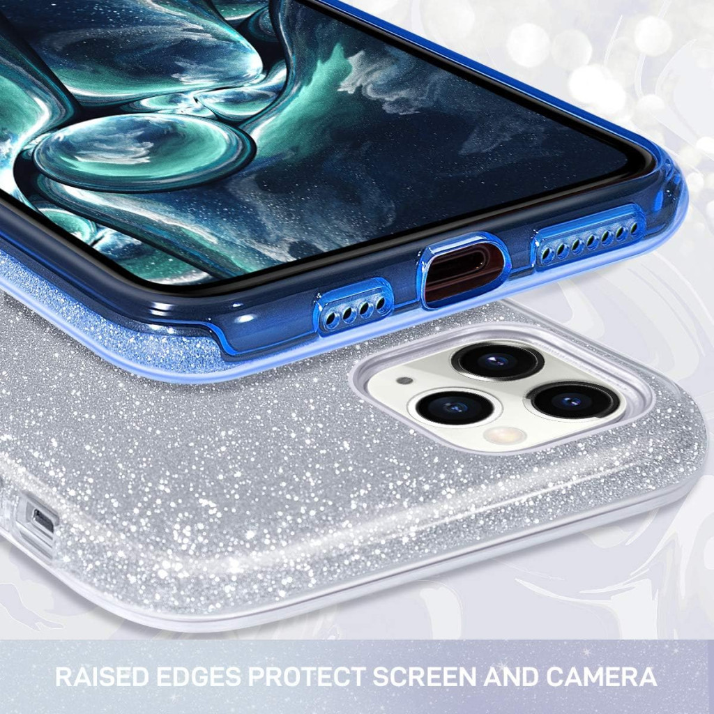 Husa iPhone 12 Mini, Luxury Glitter Gradient, argintiu/albastru — varianta 3
