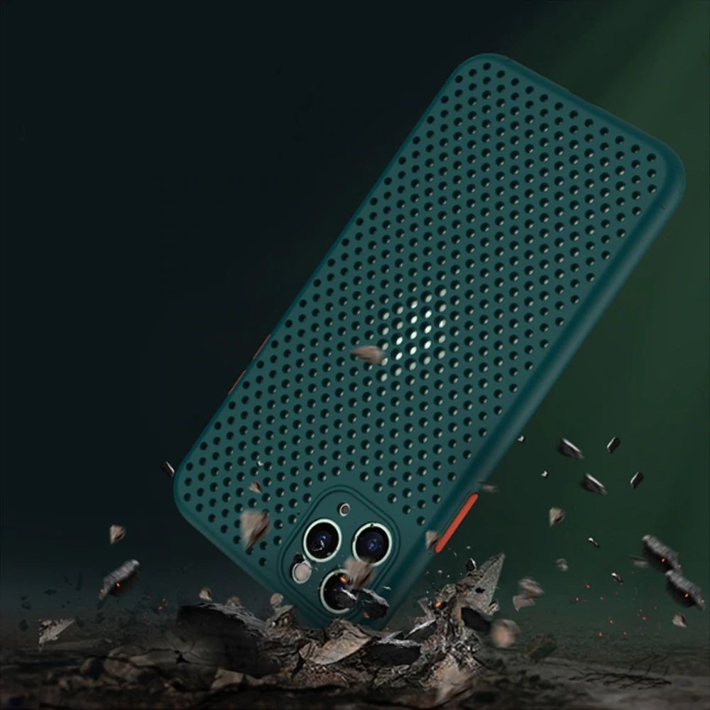 Husa Breath Case pentru Apple iPhone X/XS, silicon moale cu perforatii, galbena — varianta 6