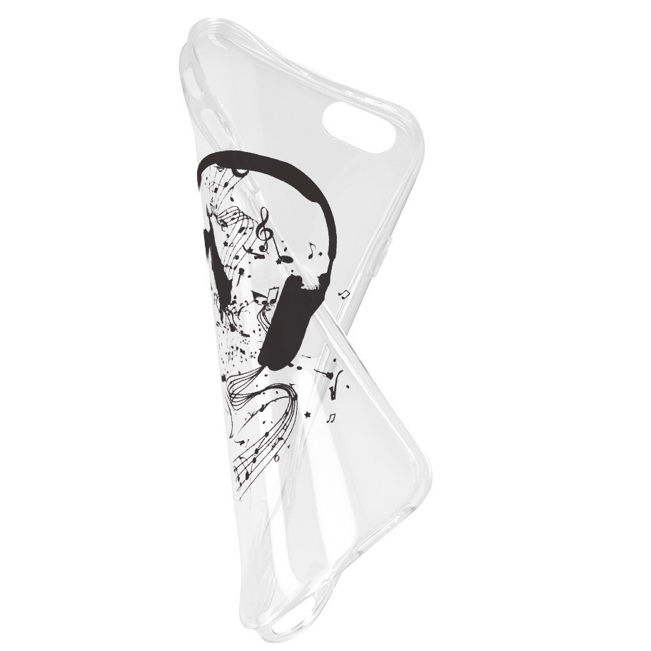 Husa de protecție pentru iPhone XS Max, TPU transparent, model Music 1 — varianta 3