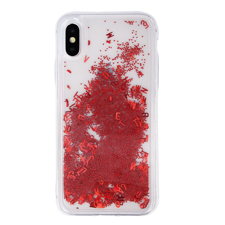 Husa de protectie pentru Samsung Galaxy S10e, lichid si litere rosii — varianta 2