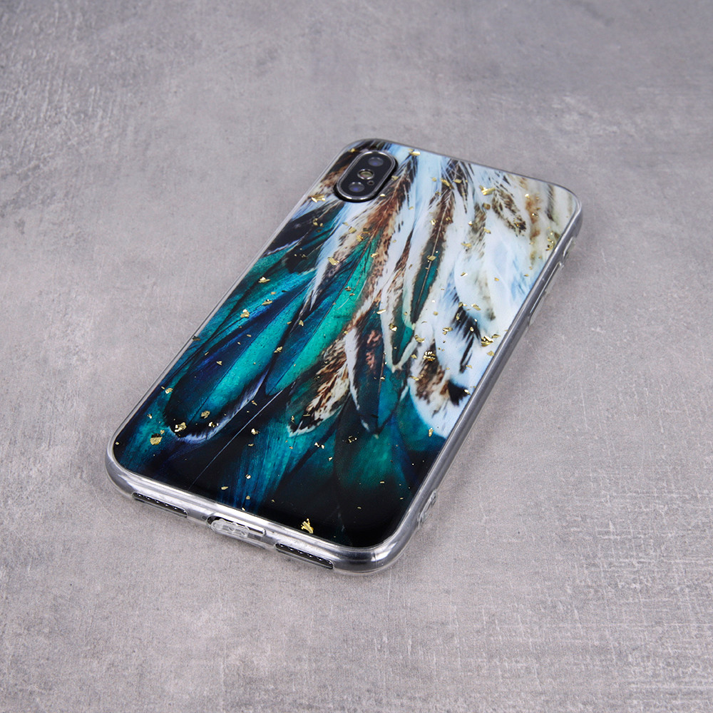 Husa Gold Glam pentru Apple iPhone 12/12 Pro, model Leaves — varianta 4