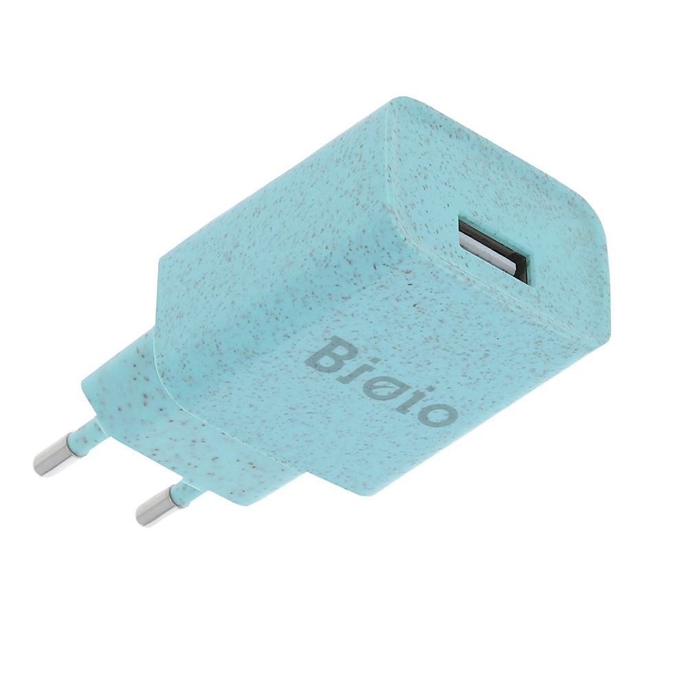 Incarcator casa Bioio, 1 port USB, 2.4A, compozitie biodegradabila, albastru — varianta 3