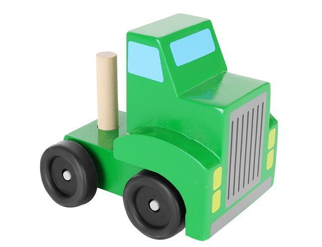 Camion tractare din lemn, 4 masinute incluse — 6