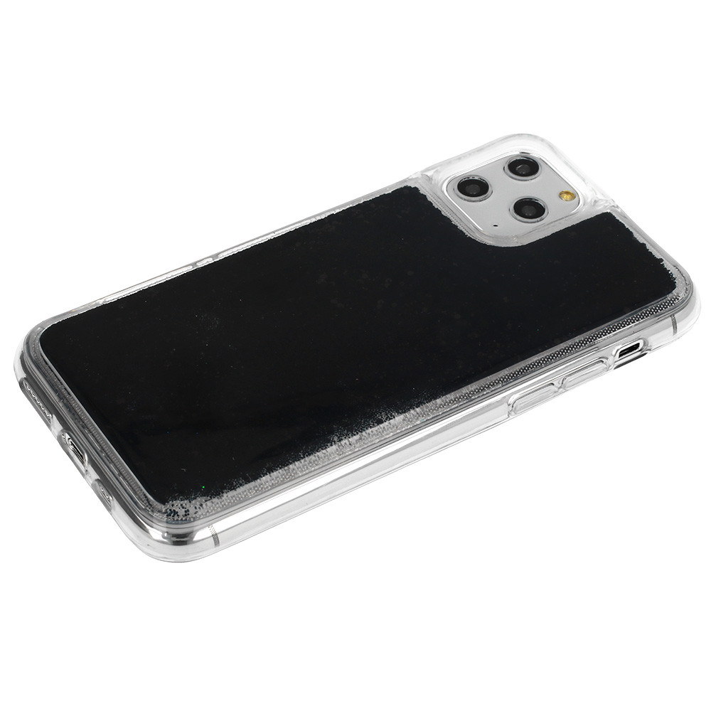 Husa Fun Case pentru Apple iPhone XR, sclipici si lichid, neagra — varianta 2
