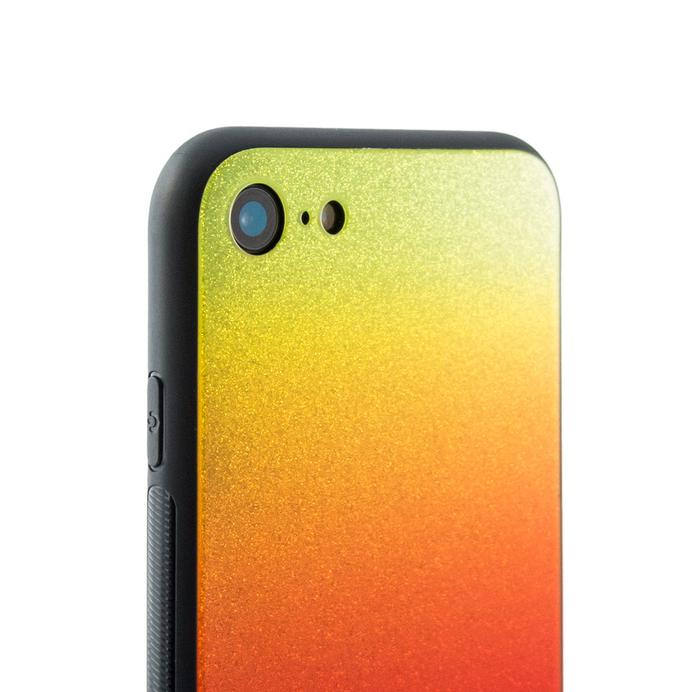Husa Luxury Aurora pentru Apple iPhone X/XS, spate din sticla, portocaliu/galben — varianta 4