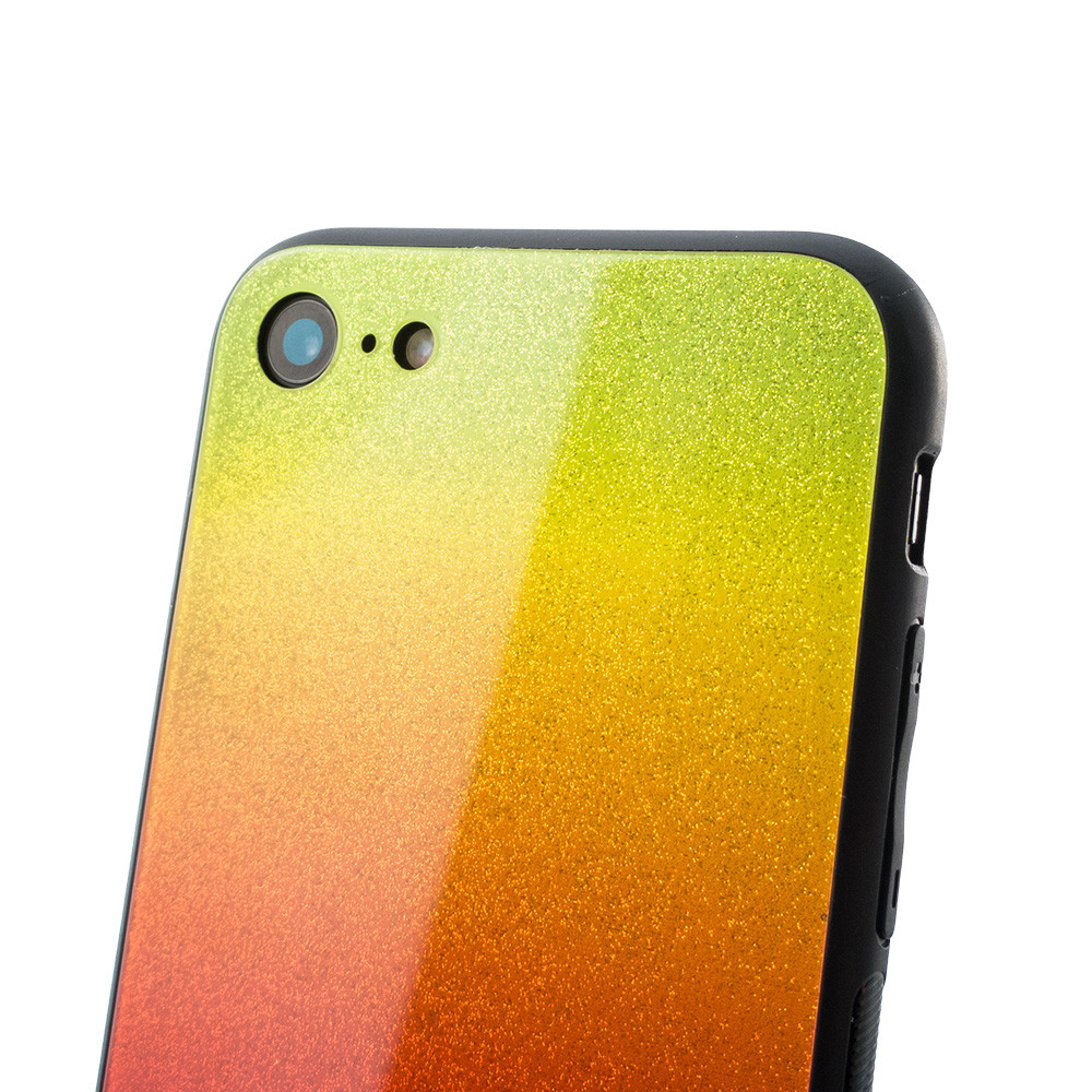 Husa Luxury Aurora pentru Apple iPhone X/XS, spate din sticla, portocaliu/galben — varianta 5