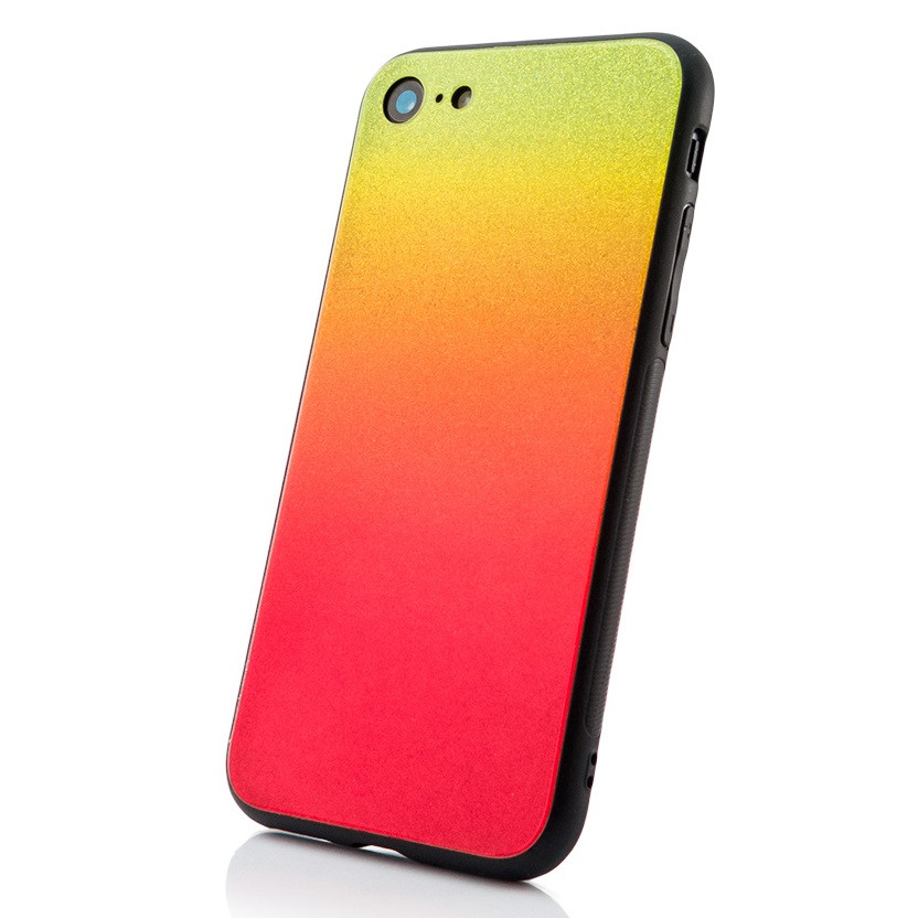 Husa Luxury Aurora pentru Apple iPhone X/XS, spate din sticla, portocaliu/galben — varianta 7