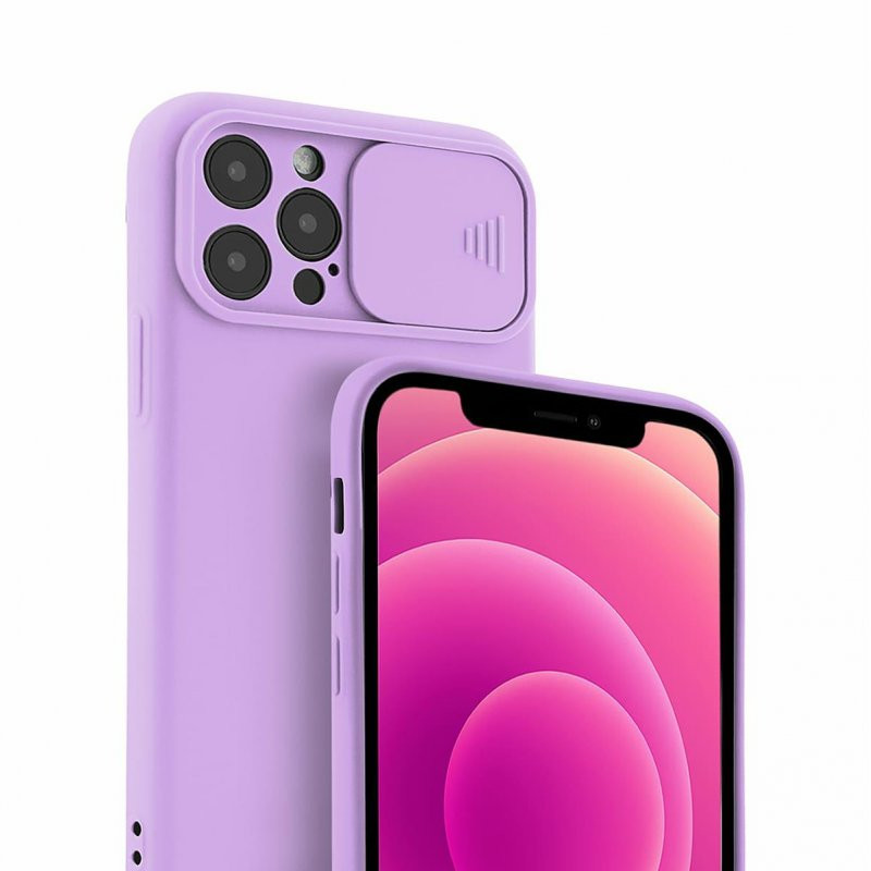 Husa Apple iPhone 12 Pro Max, Slide TPU, silicon moale, flexibil, mov lila — varianta 2