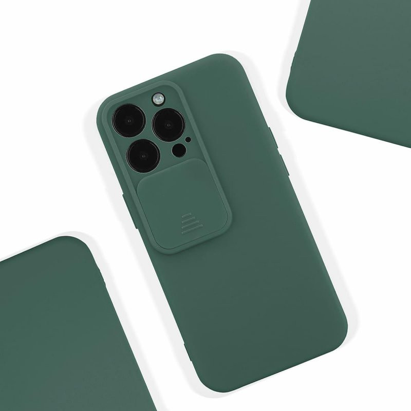 Husa Apple iPhone 13 Pro, Vertical Slide TPU, silicon moale, flexibil, verde — 5