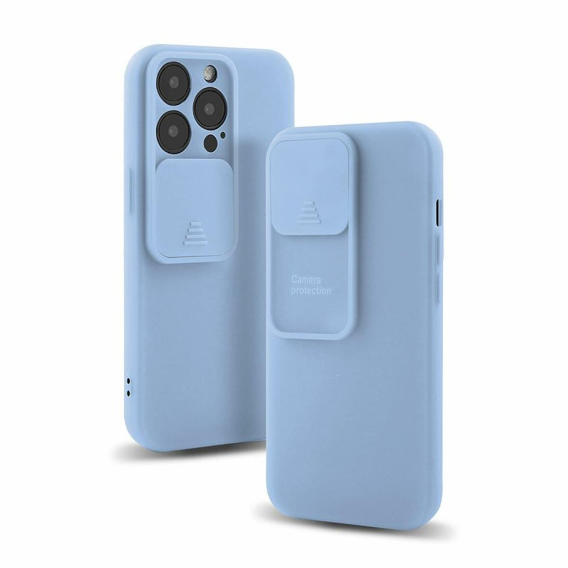 Husa Apple iPhone 13 Pro, Vertical Slide TPU, silicon moale, flexibil, albastru deschis — varianta 3