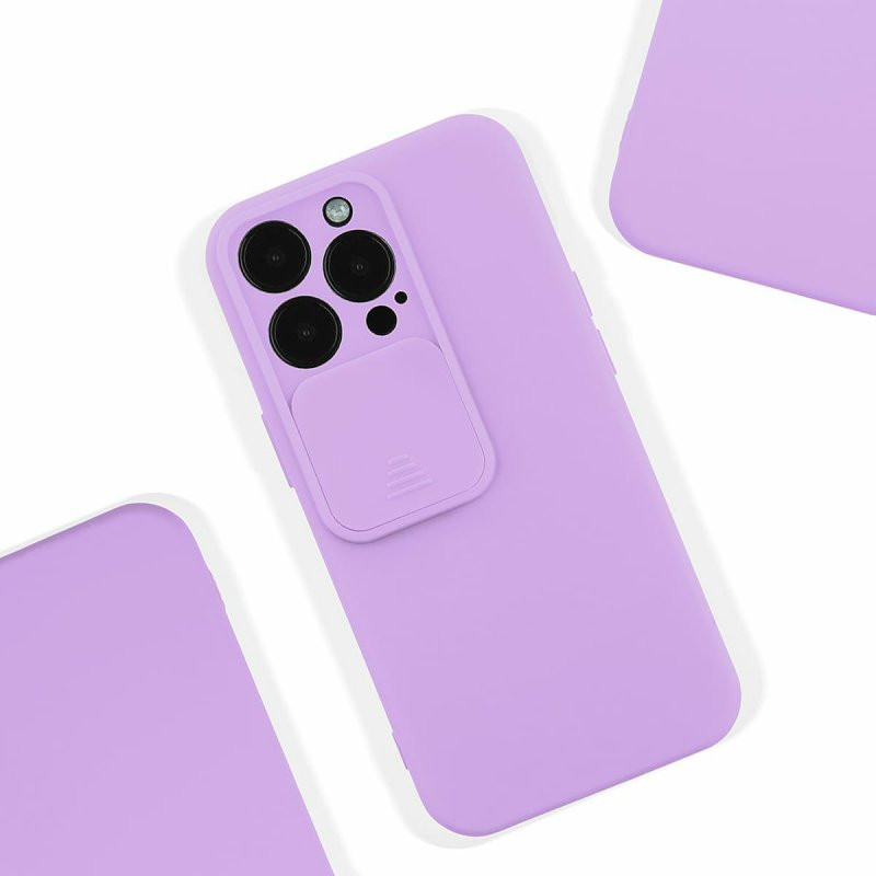 Husa Apple iPhone 13 Pro, Vertical Slide TPU, silicon moale, flexibil, mov lila — varianta 2