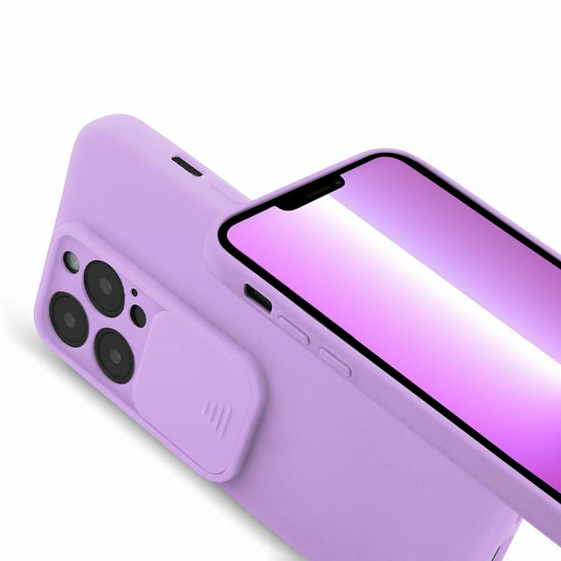 Husa Apple iPhone 13 Pro, Vertical Slide TPU, silicon moale, flexibil, mov lila — varianta 4