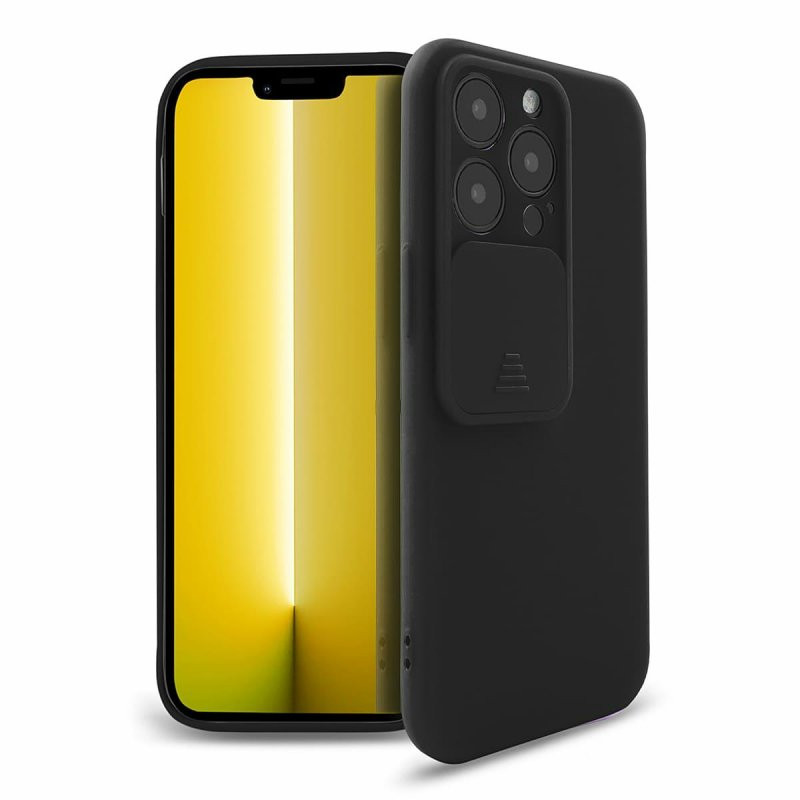 Husa Apple iPhone 13 Pro, Vertical Slide TPU, silicon moale, flexibil, neagra — varianta 3
