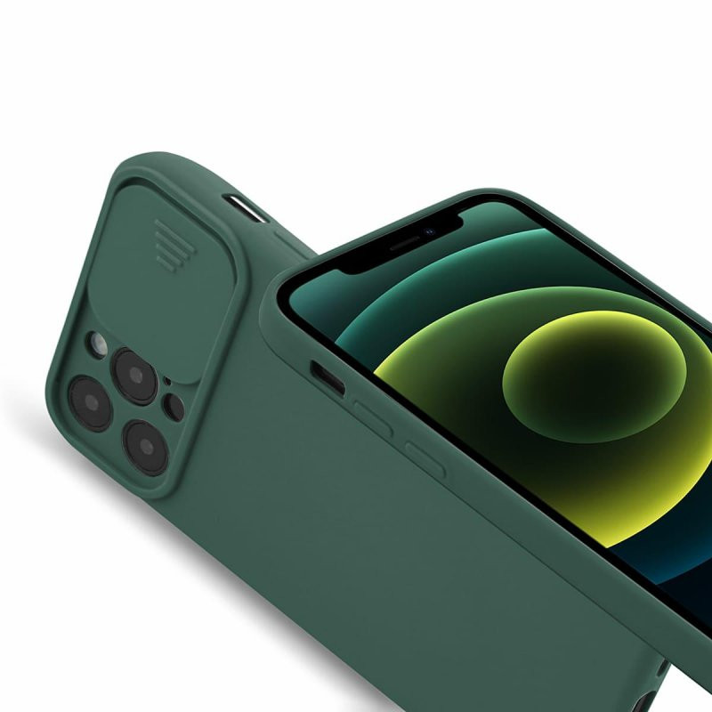 Husa Xiaomi Redmi 10, Slide TPU, silicon moale, flexibil, verde inchis — varianta 5