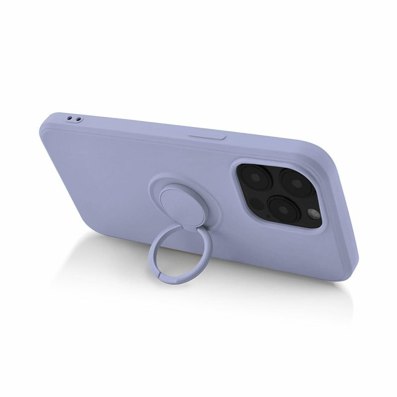 Husa Samsung Galaxy A03s / A02s, Ring Silicone, inel rotativ, catifea in interior, mov lila — 4