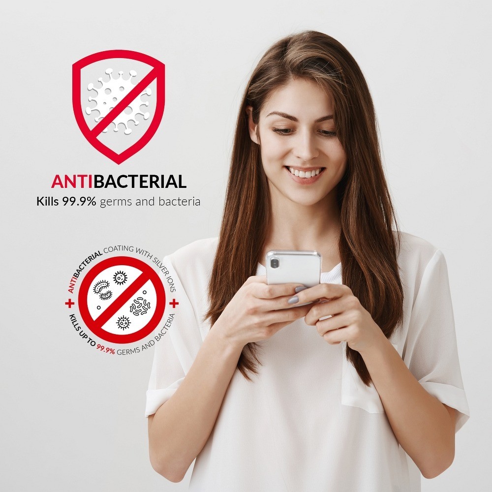 Husa protecție antibacteriana cu ioni de argint Forcell pentru Samsung Galaxy S20, TPU transparent — varianta 2