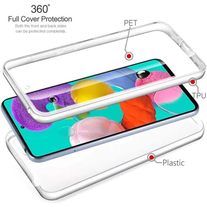 Husa protectie Samsung Galaxy A42 5G (fata + spate) Fully PC & PET 360°, transparenta — varianta 3