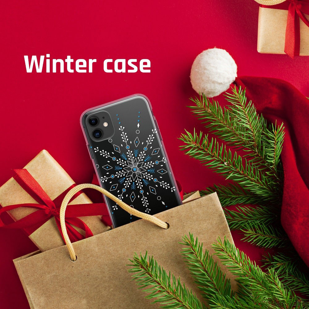 Husa de protectie de Craciun pentru Samsung Galaxy A41, Snowflake, transparenta — varianta 4