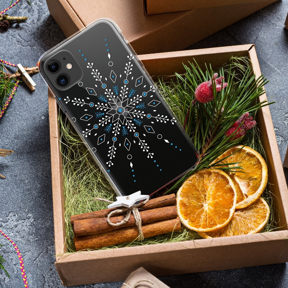 Husa de protectie de Craciun pentru Samsung Galaxy A41, Snowflake, transparenta — varianta 5