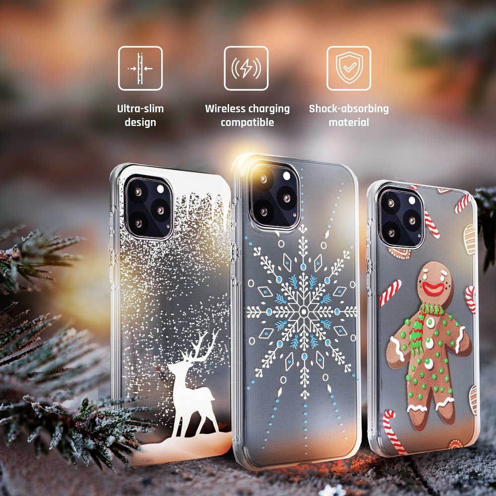 Husa de protectie de Craciun pentru Samsung Galaxy A41, Snowflake, transparenta — varianta 7