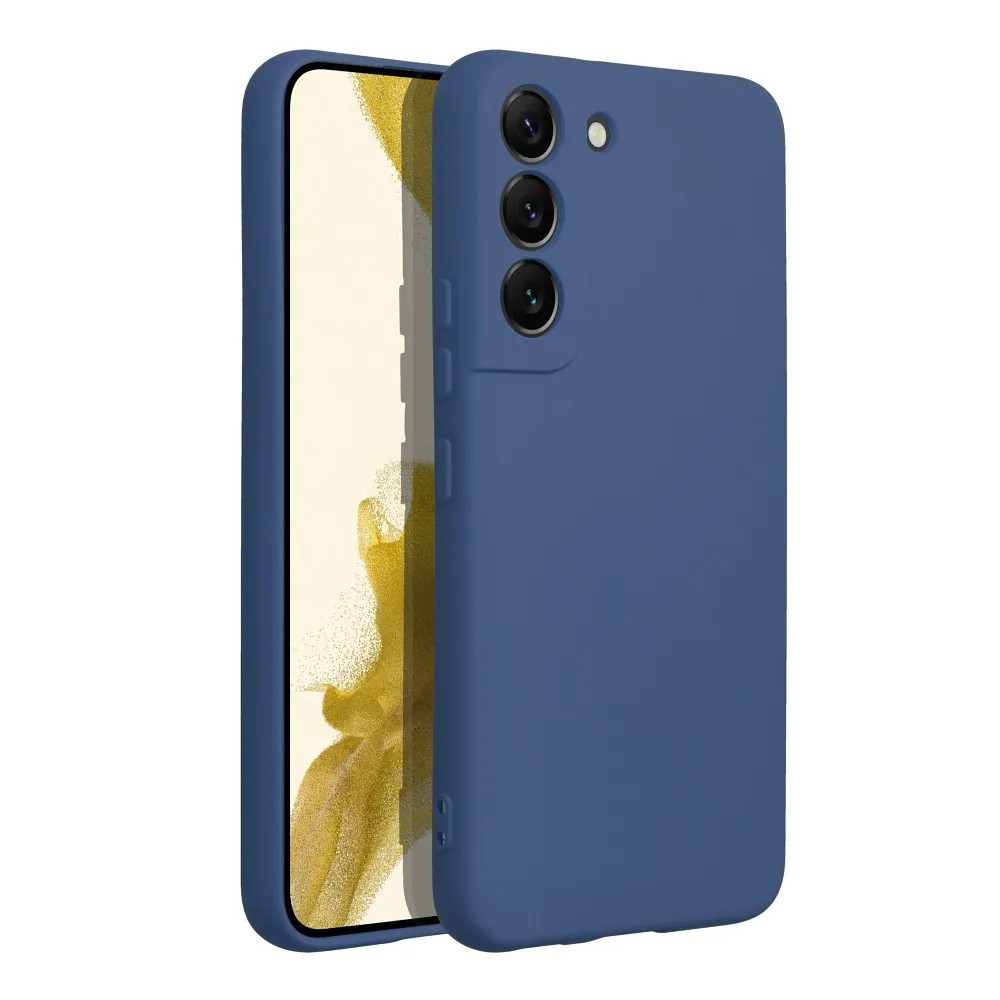 Husa Samsung Galaxy S22, Luxury Silicone, catifea in interior, protectie camere, albastru inchis — varianta 2